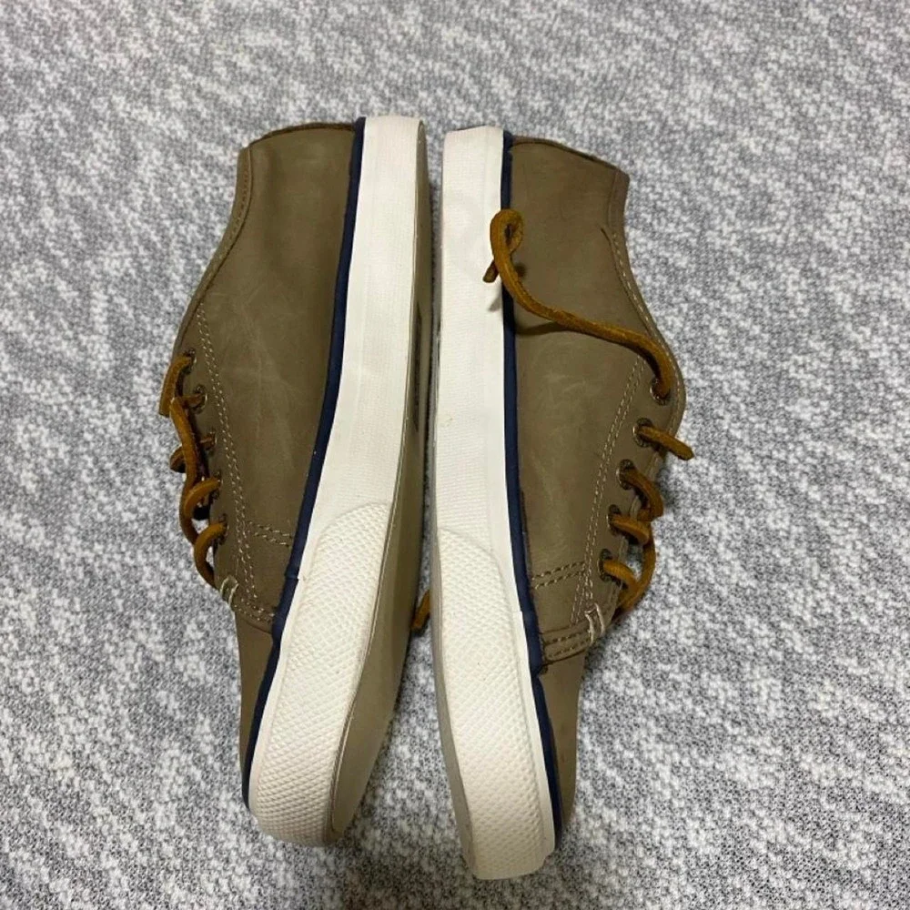 Sperry top sider green/ brown sneakers upper leather women 6.5 M.